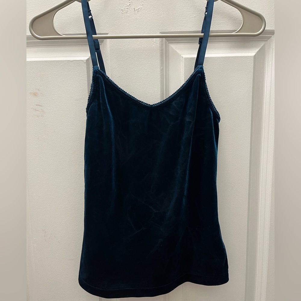 Dark Green Velvet V-neck Cami